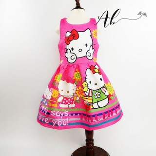 Angel Baby Hello Kitty Jacquard Dress (สีชมพู / สีชมพูเข้ม)