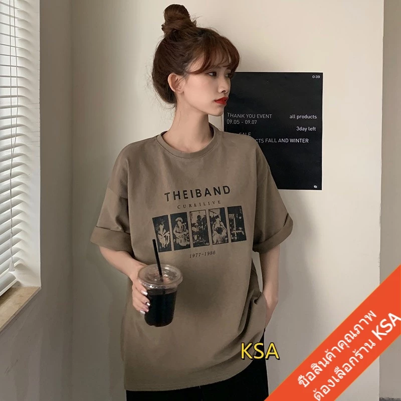 เสื้อยืดสกรีนลายวินเทจ oversize เสื้อผ้าแฟชั่นสาวอวบ เสื้อโอเวอร์ไซส์ผู้หญิง ไซส์ใหญ่  สินค้าใหม่  เนื้อผ้านิ่มๆใส่สบาย thumbnail 3