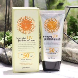 ครีมกันแดด กันแดดหน้าเงา หน้าฉ่ำ  3W Clinic UV SPF50 Pa+++ ครีมกันแดดสูตรอ่อนโยน เนื้อครีมซึมเร็ว ไม่เหนียว ไม่เป็นคราบ