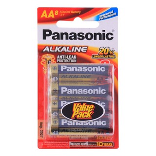 ไฟฉาย อุปกรณ์ ถ่านอัลคาไลน์ AA PANASONIC LR6T/8B ไฟฉาย ไฟฉุกเฉิน งานระบบไฟฟ้า ALKALINE BATTERY PANASONIC LR6T/8B