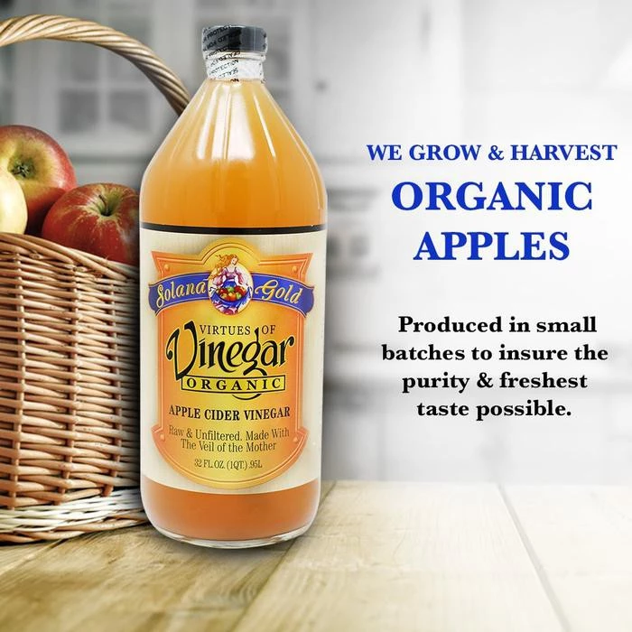 คีโต Solana Gold Organic Apple Cider Vinegar ขนาด 473ml และ 950ml แอปเปิ้ลไซเดอร์เวนิกา Exp DEC 2028 USA
