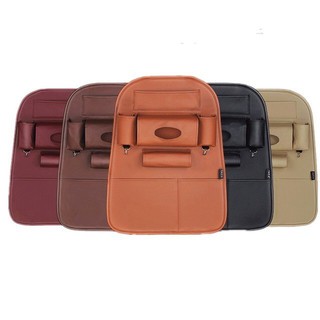 ส่งฟรี Car seat back pocket ที่แขวนเบาะรถที่เก็บของหลังเบาะ แขวนของในรถหนัง PU มี 5 สีT1172 T1173 T1174 T1175 T1176