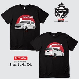 ROUND คอลูกเรือเสื้อยืด พิมพ์ลายรถยนต์ Karimake TOYOTA KIJANG INNOVA REBORN สําหรับผู้ชาย-4XL