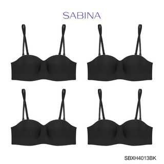 Sabina ซาบีน่า เสื้อชั้นใน (Set 4 ชิ้น) มีโครง BODY BRA THE SERIES (เกาะอก) รุ่น Soft Doomm รหัส SBXH4013BK สีดำ