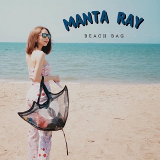 [ ราคาพิเศษ ] Manta Ray Beach Bay กระเป๋าสะพายไปทะเลลายปลากระเบนแมนตา