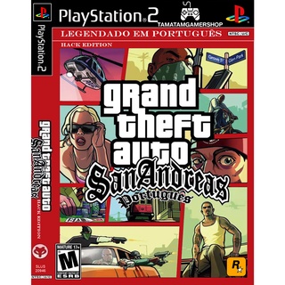 GTA San Andreas PT-BR Hack Edition PS2 แผ่นเกมส์PS2 เกมเพล2 Grand Theft Auto SAN ps2 GTA SAN ps2 จีทีเอ