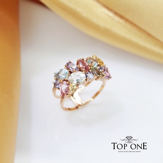 Top1Jewelry แหวนเงินแท้925 พลอย Multi Color Stone แท้