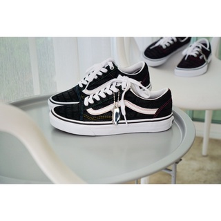 [ของแท้ ส่งฟรี จากไทย] VANS OLD SKOOL BLACK/WHITE "VANS EMBOSS"