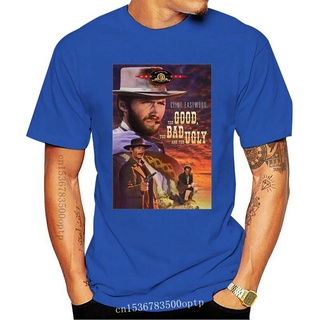 ผ้าฝ้ายคอกลมขายดี เสื้อยืด พิมพ์ลาย The Good The Bad amp The Ugly -Clic Spaghetti Western Movie free delive MBiklc75JMkf