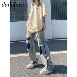 DaDulove💕 New American-style Ins Ripped Tie-dye Jeans Street Niche High-waisted Loose Casual Workwear Wide-leg Pants