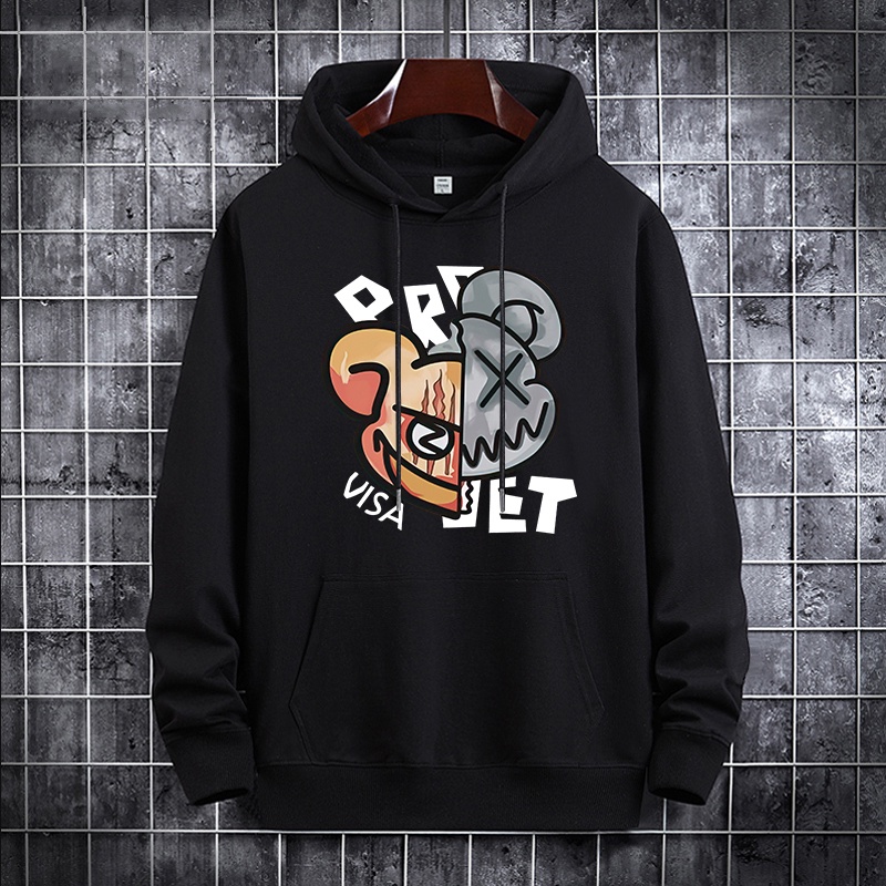 L293เสื้อฮู้ดแขนยาวใส่ได้ทั้งชายและหญิง เสื้อแฟชั่นลายการ์ตูนน่ารัก