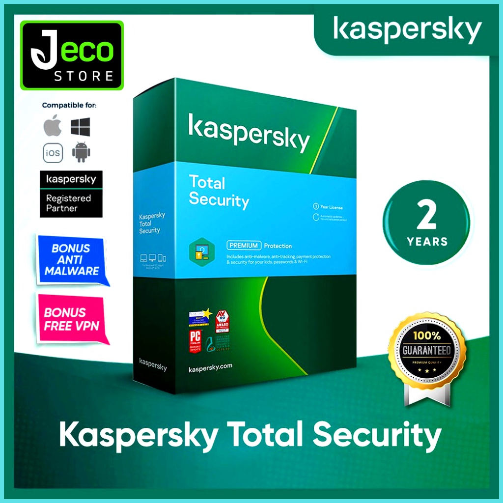 Kaspersky Total Security 2022 Antivirus ORIGINAL 2 ปี ซอฟต์แวร์ป้องกันความปลอดภัย Shopee