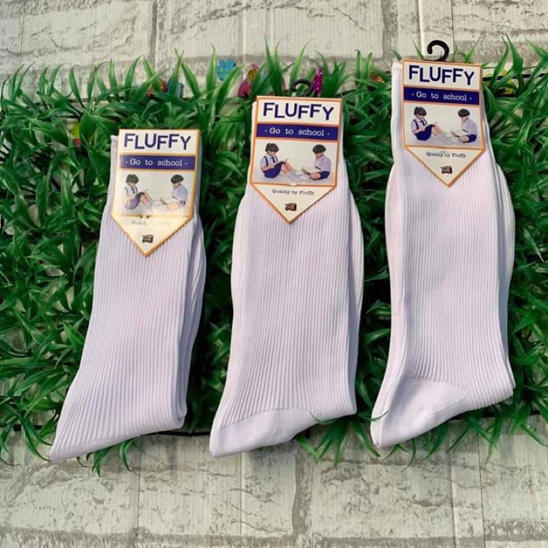 { ยกแพ็ค 12 คู่ } ถุงเท้านักเรียน แบบยาว ถูกระเบียบ สีขาวและสีน้ำตาล