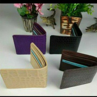 crocodile wallet simple bifold กระเป๋าสตางค์หนังจระเข้แบบใส่การ์ด