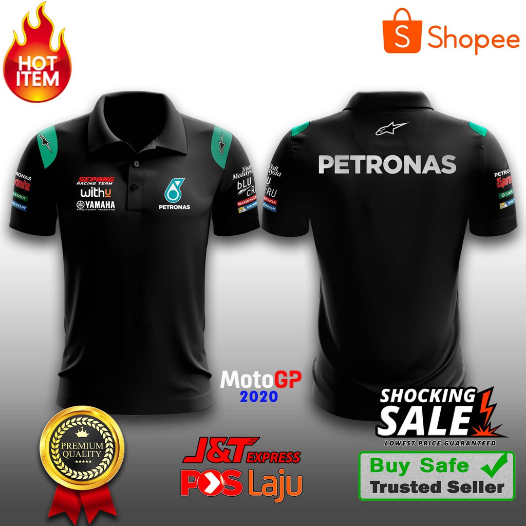 [[MotoGP2020]] เสื้อยืดโปโล SRT Crew MotoGP2020 Black(XS ถึง 3XL)