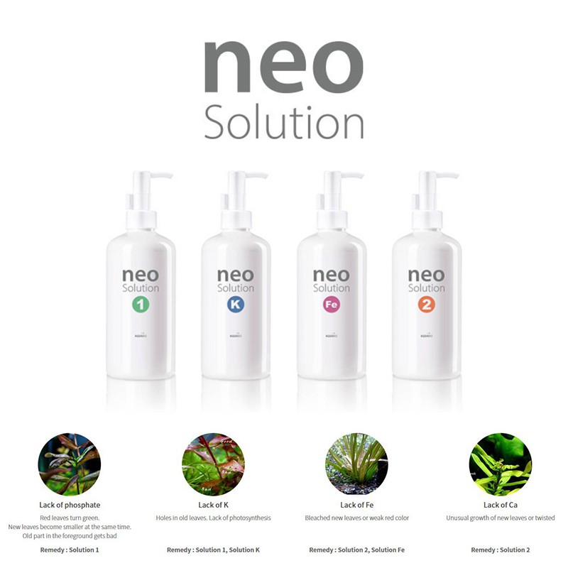 AQUARIO NEO Solution ขนาด 300ml  ปุ๋ยน้ำสำหรับตู้ไม้น้ำ ปุ๋ยคุณภาพจากประเทศเกาหลี