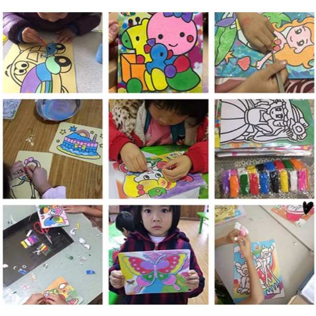 ของเล่นเด็ก ทรายระบายสี 20.5 * 15 cm.(ราคาต่อ 1 ชิ้น สุ่มลาย) - รูปที่ 7