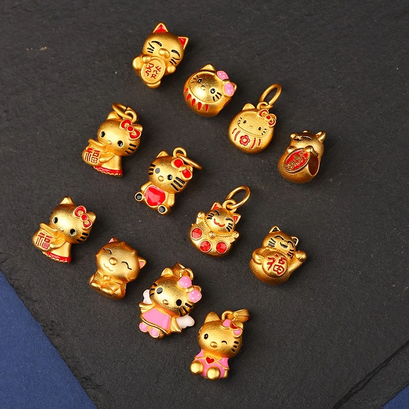 เครื่องประดับ จี้ลูกปัด รูปแมวนําโชค พร้อมจี้หยดน้ํามัน diy thumbnail 3