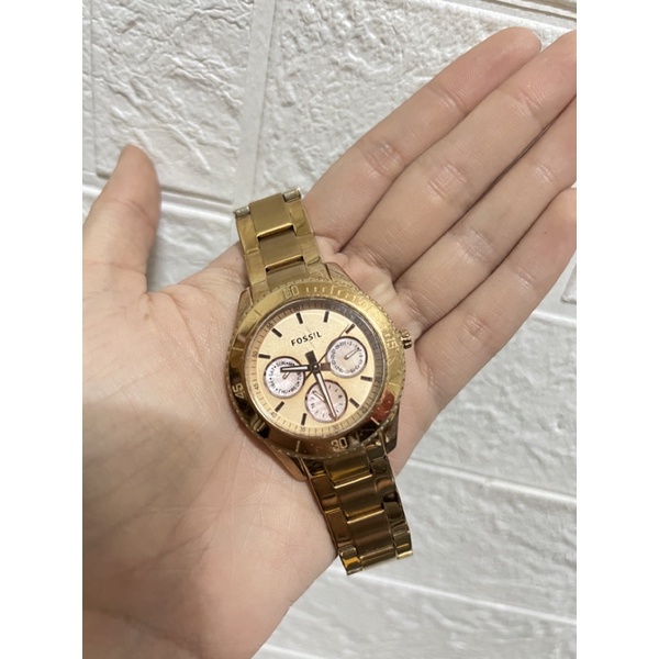 นาฬิกา fossil มือสอง สีทอง