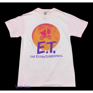 printเสื้อยืดแฟชั่นพิมพ์ลายEt.t. เสื้อยืด พิมพ์ลายโปสเตอร์ The Extra Terrestrial 1982 สีชมพู สําหรับผู้ชาย -S-4XL