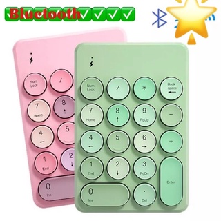 แป้นพิมพ์ตัวเลขแบบไร้สาย Bluetooth Mini Numpad ผสมสี Candy แบบพกพาสำหรับแล็ปท็อป PC คอมพิวเตอร์ Windows Teclados