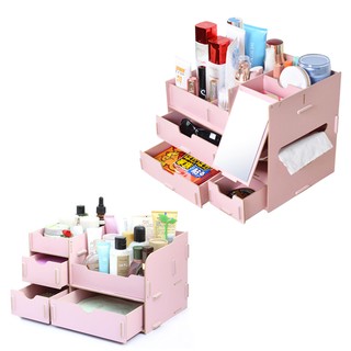 ส่งฟรี.!! กล่องเครื่องสำอาง Beauty cabinet  Set 2 รุ่น Beauty-104 (สีชมพูอ่อน)