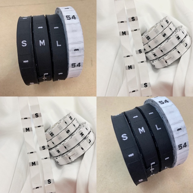 55 บาท ป้ายไซส์แบบทอ พื้นขาว และพื้นดำ XS-6XL, ตัวเลข Hobbies & Collections