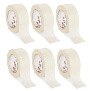 เทปกระดาษกาวย่นสีขาว 48 มมx50 เมตร (x6ม้วน) 3M 2214 Paper Masking Tape