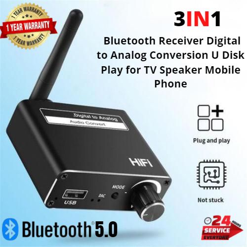 D18 3ใน1 Coaxial Optical DAC Bluetooth Receiver 5.0 Digital To Analog Audio Converter 3.5มม.อะแดปเตอร์ AUX