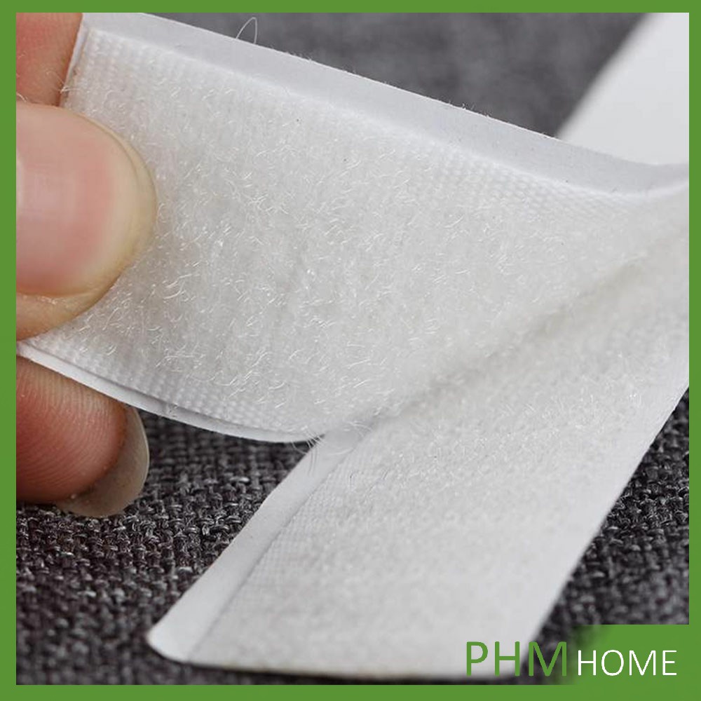 PHM เทปตีนตุ๊กแกมีกาวในตัว แบบ ขน+หนาม และ มีกาวด้านนอก ทั้ง 2 ด้าน บรรจุ 12 คู่/ห่อ Hook and Loop Tape