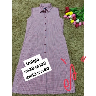 🌟🌟Recommend UniQlo Red Scot Dress 🔥🔥มาใหม่สุดฮิตอก38”สาวSize L สภาพใหม่มากใส่น่ารักสุดอก38 ทรงสวยผ้าดีมาก .