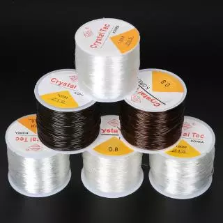 เชือกยืดใสคริสตัลสำหรับร้อยลูกปัด 0.5-1.0 มม. อุปกรณ์ DIY ทำสร้อยคอ สร้อยข้อมือ เครื่องประดับ