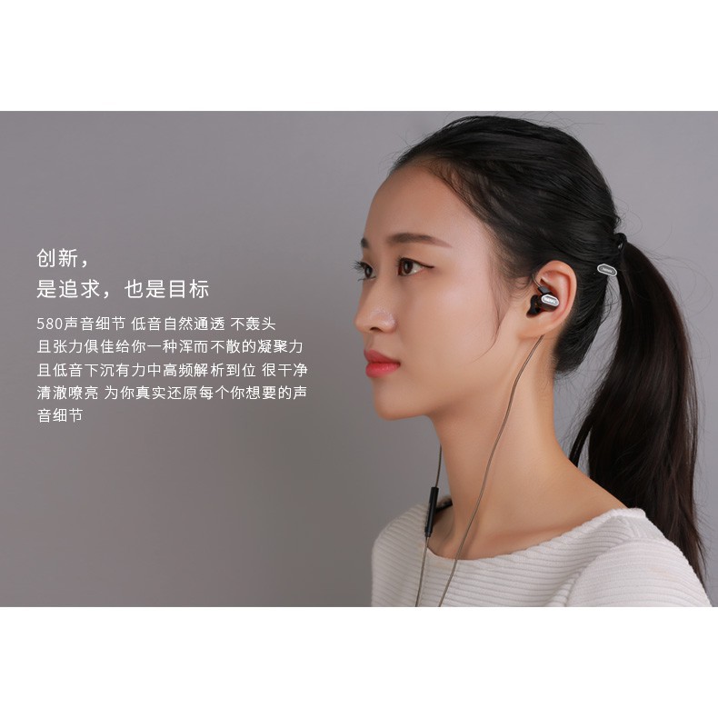 ₪♟∋Remax RM-580 หูฟังควบคุมสายในหูชุดหูฟังเพลงคุณภาพสูงกีฬาแบบมีสายมัล ...