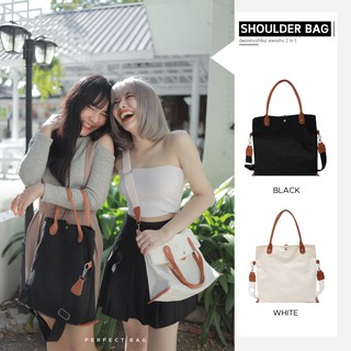 SHOULDER BAG กระเป๋าสะพายข้าง 2in1 ใส่ขนาด A4 ได้ ผ้าฝ้ายคุณภาพสูง