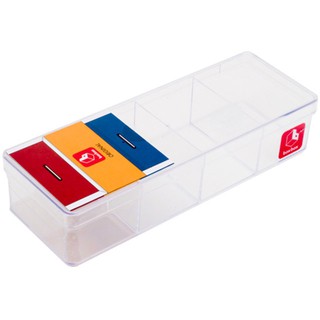 BoxBox กล่องแบ่ง NAM NGAI HONG 6244L 4ช่อง 7x20x4.5 ซม. สีขาว