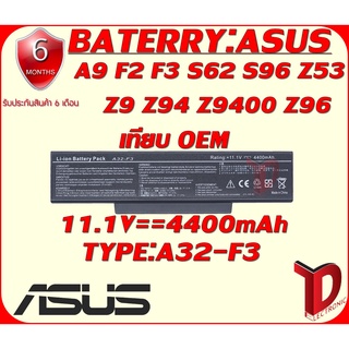 BATTERY :ASUS F3 เทียบ OEM ใช้ได้กับรุ่น  A9, F2, F3, S Z53 Z ,A32-F3, A32-F2,