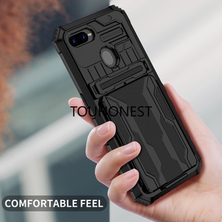 เคส Oppo A5S A7 เคส Oppo A11K A12 เคส Oppo A15 A16 Case Oppo A15S A16S Case Oppo A35 Case Oppo A54 A54S Case Oppo A74 Case Oppo F9 F19 Bracket Card Slot Hybrid Armor Holder Phone Cover Case โทรศัพท์มือถือ กันกระแทก พร้อมช่องใส่บัตร กระเป๋าใส่เหรียญ