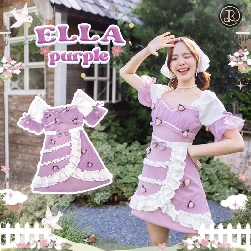 💎พร้อมส่ง💎BLT เดรส Ella purple collection สีชมพู