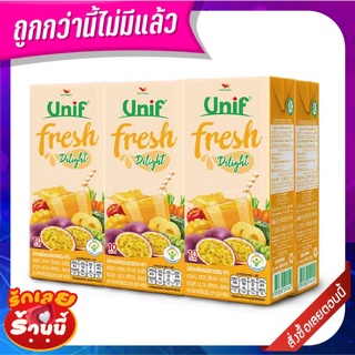 ยูนิฟ เฟรช ดีไลท์ น้ำผักผลไม้ผสมเสาวรส40% 180 มล. แพ็ค 6 กล่อง Unif Fresh Delight Passion Fruit 180 ml x 6