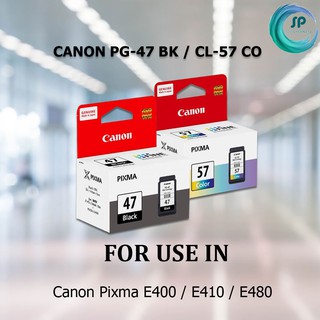 "พร้อมส่ง"ตลับหมึกอิงค์เจ็ท Canon PG-47 BK / CL-57 CO ของแท้ ‼️ สำหรับรุ่น Canon Pixma Print E400 / E410 / E480