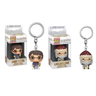 Funko POP！《Harry Potter》Dumbledore Christmas present Keychain Action Figure Keyring Toys model Dolls