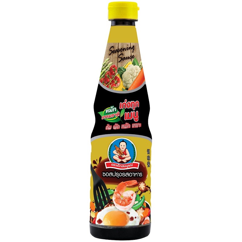 ตราเด็กสมบูรณ์ ซอสปรุงรสอาหารฝาเหลือง 700 มล. / Deksomboon Brand Seasoning Sauce 700ml