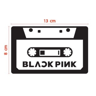 สติกเกอร์ ตัด ไดคัท ลายเส้น ภาพ เทปคาสเซ็ต Cassette Tape BLACKPINK ขนาด 8 x 13 ซม - วัสดุ PVC กันน้ำ ทนแดด ติด แต่ง