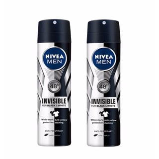 สเปร์ยระงับกลิ่นกาย นีเวีย อินวิซิเบิ้ล แบล็ค แอนด์ ไวท์ ขนาด 150 มล. Nivea x 2 ขวด