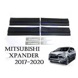 (4ชิ้น) ชายบันได มิตซูบิชิ เอ็กซ์แพนเดอร์ 2017 - 2022 ชายบันไดประตู สีดำด้าน Mitsubishi Xpander สคัพเพลท กันรอยประตู