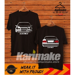 เสื้อยืดผ้าฝ้ายผ้าฝ้าย Mercedes Benz W 210 สําหรับรถยนต์ | เสื้อยืด พิมพ์ลาย Mobil Mercedes Benz W210 39457 สําหรับผู้ชา