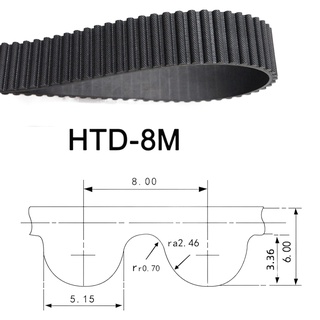 HTD 8M Rubber Timing Belt 1608/1616/1624/1640/1664/1672/1648/1656/1680/1696/1704mm Industrial Transmission Synchronous B