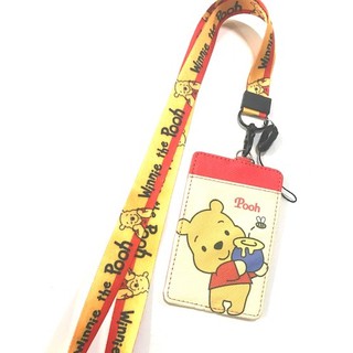 สายคล้องคอ สายคล้องบัตร ที่ใส่บัตร ซองใส่บัตร ที่ใส่บัตร พร้อมสายคล้องคอ ลาย Pooh หมีพูหฺ์   bee  ขาว แดง เหลือง