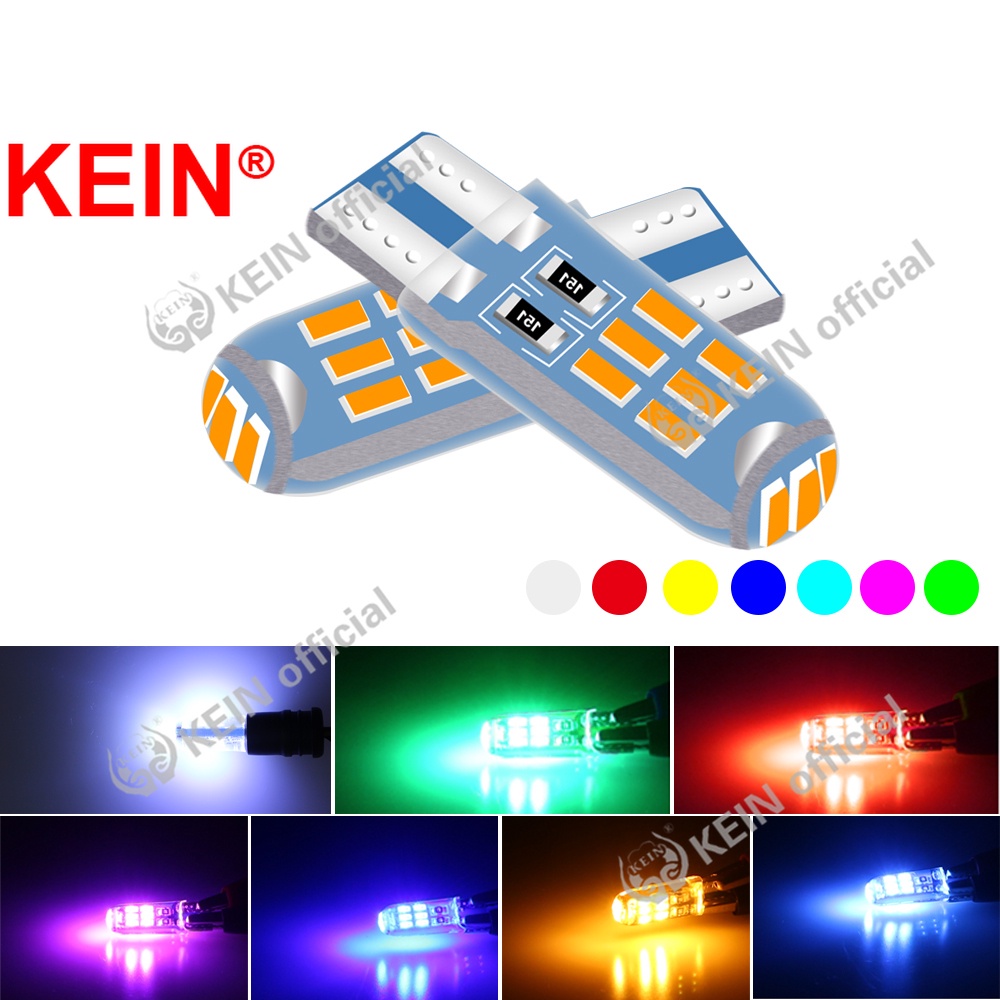 Kein 2PCS ซิลิโคน T10 LED 194 W5W กันน้ําสําหรับป้ายทะเบียนรถยนต์ 194 168 501