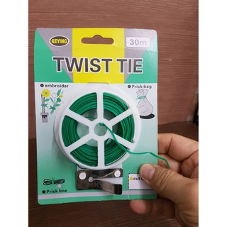 Twist Tie ลวดมัดสิ่งของ ยาว 30-40-50 เมตร เคลือบพีวีซีสีเขียวใช้รัดสิ่งของ มัดถุง มัดสายไฟสายโทรศัพท์ ใช้มัดดัดต้นไม้